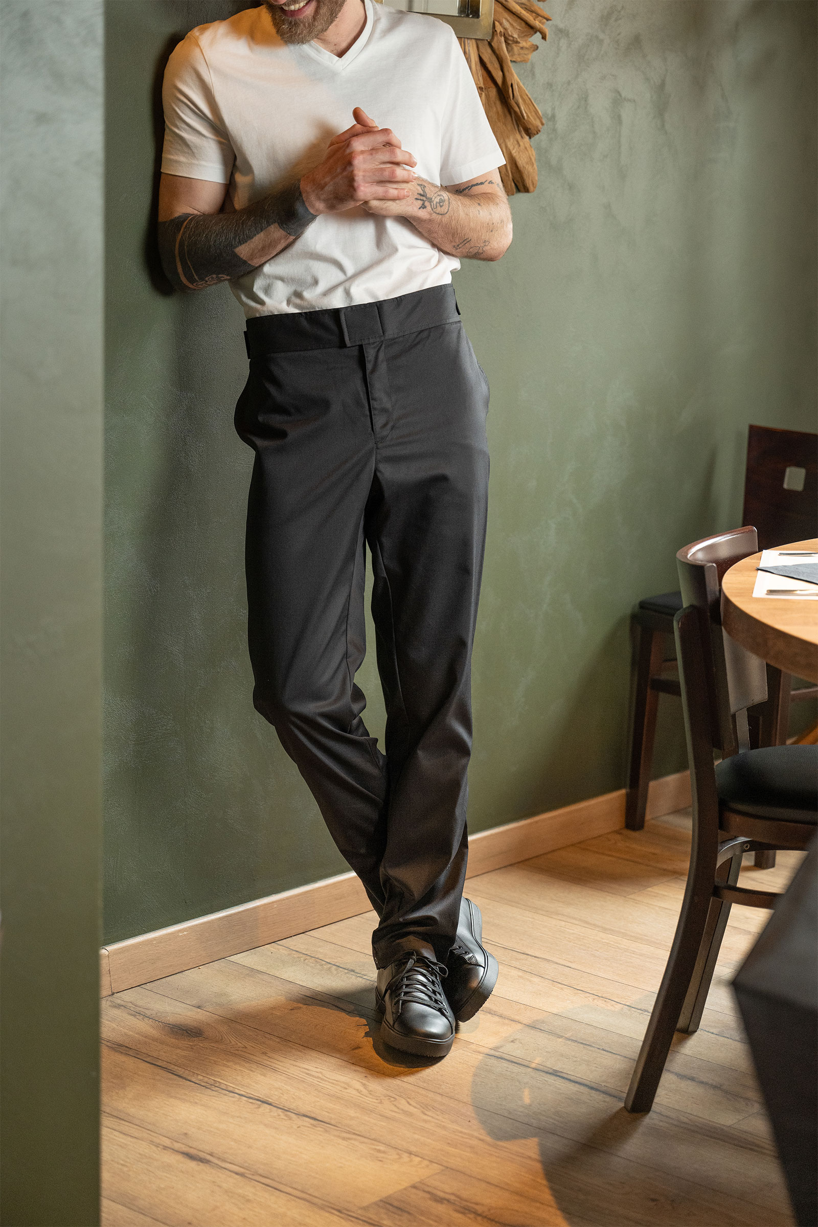 Vocal Chef Tapered Fitted Chef Trousers - Slim Leg, Black, Unisex Kitchen Wear 10 thumbnail image