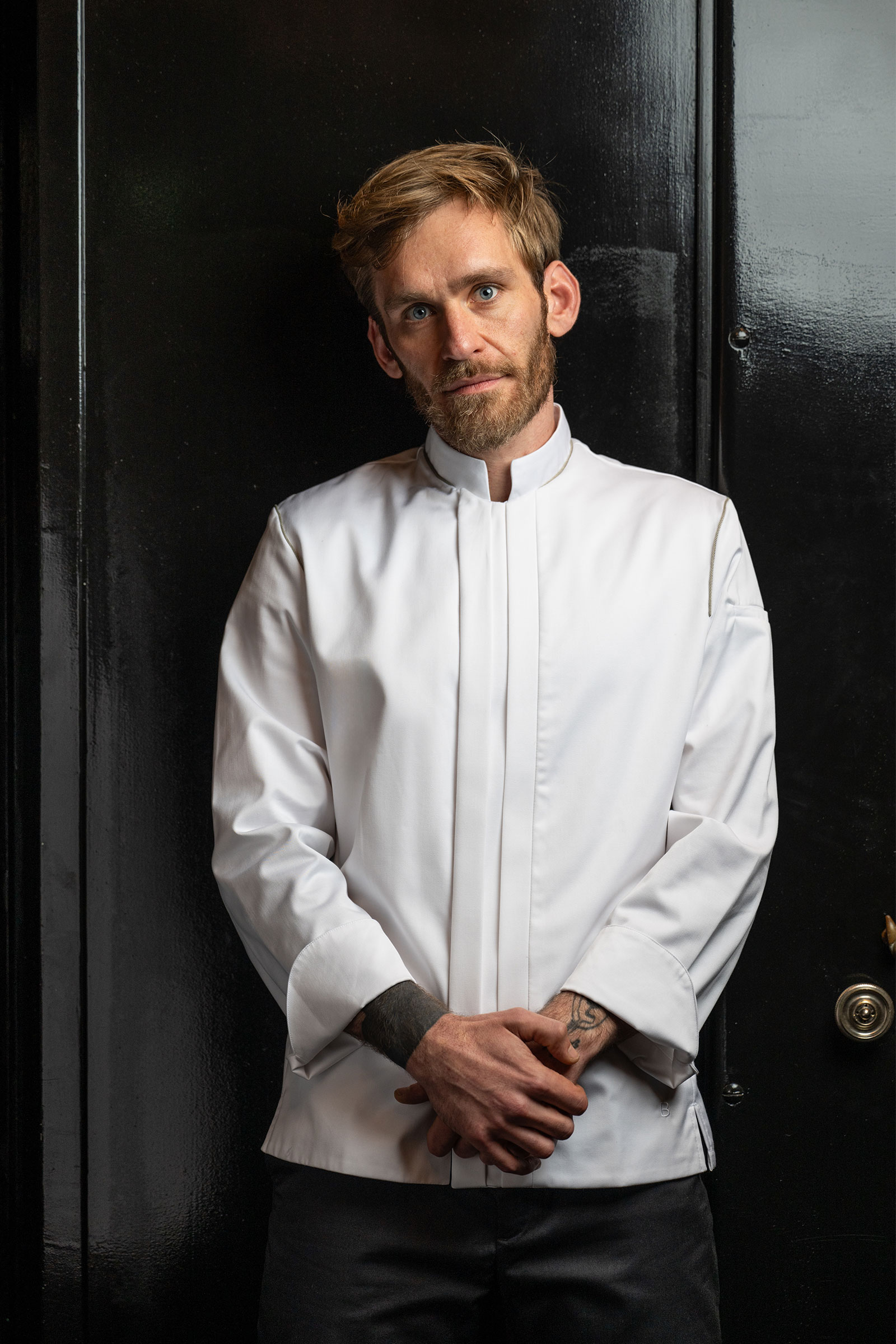AiE 格子柄 shirt chef jacket S CHEF'S JACKETS BENOIT WHITE