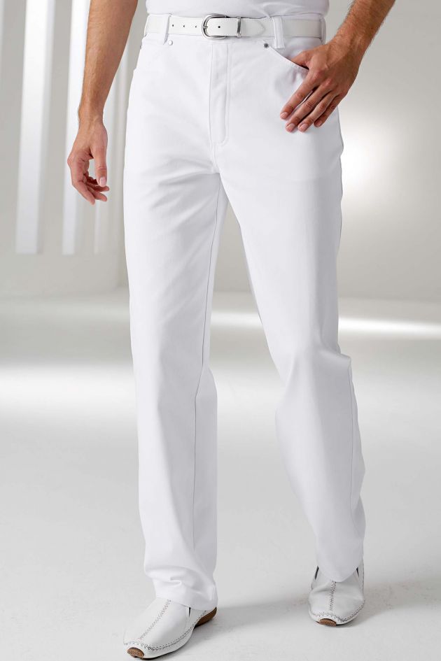Witte Damaged Heren Jeans met Stoere Details - Black-Leo.nl